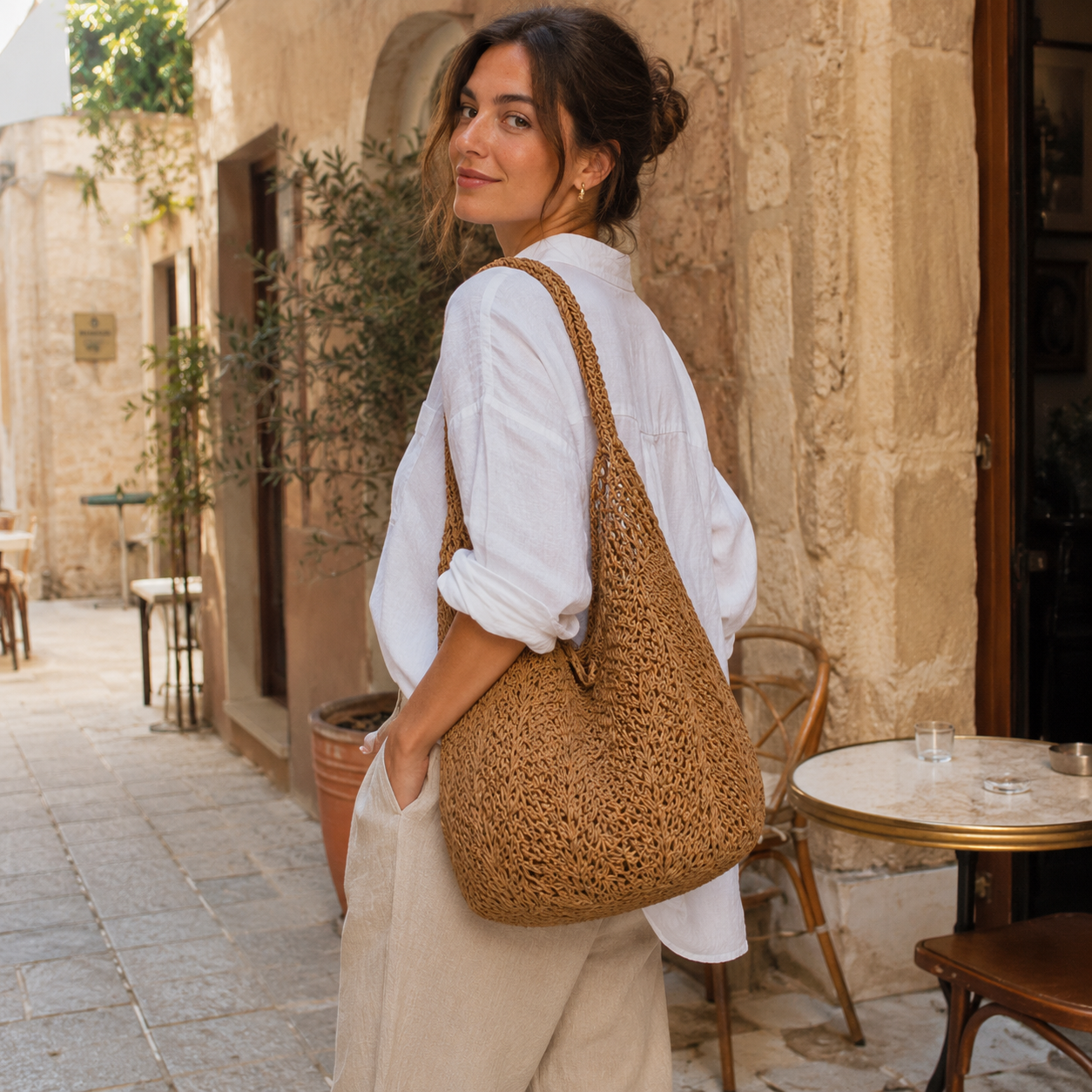 Slouchy woven hobo shoulder tote bag 14