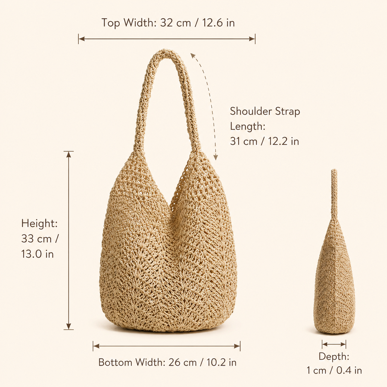 Slouchy woven hobo shoulder tote bag 5