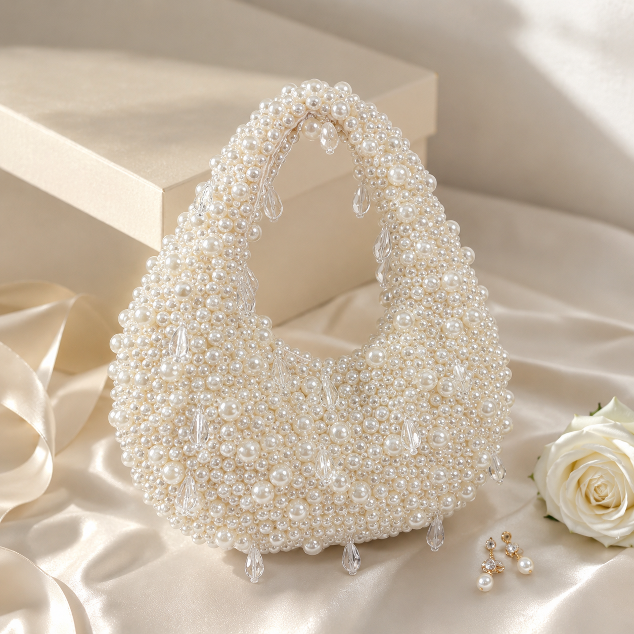 Pearl Beaded Evening Shoulder Bag - Image 7