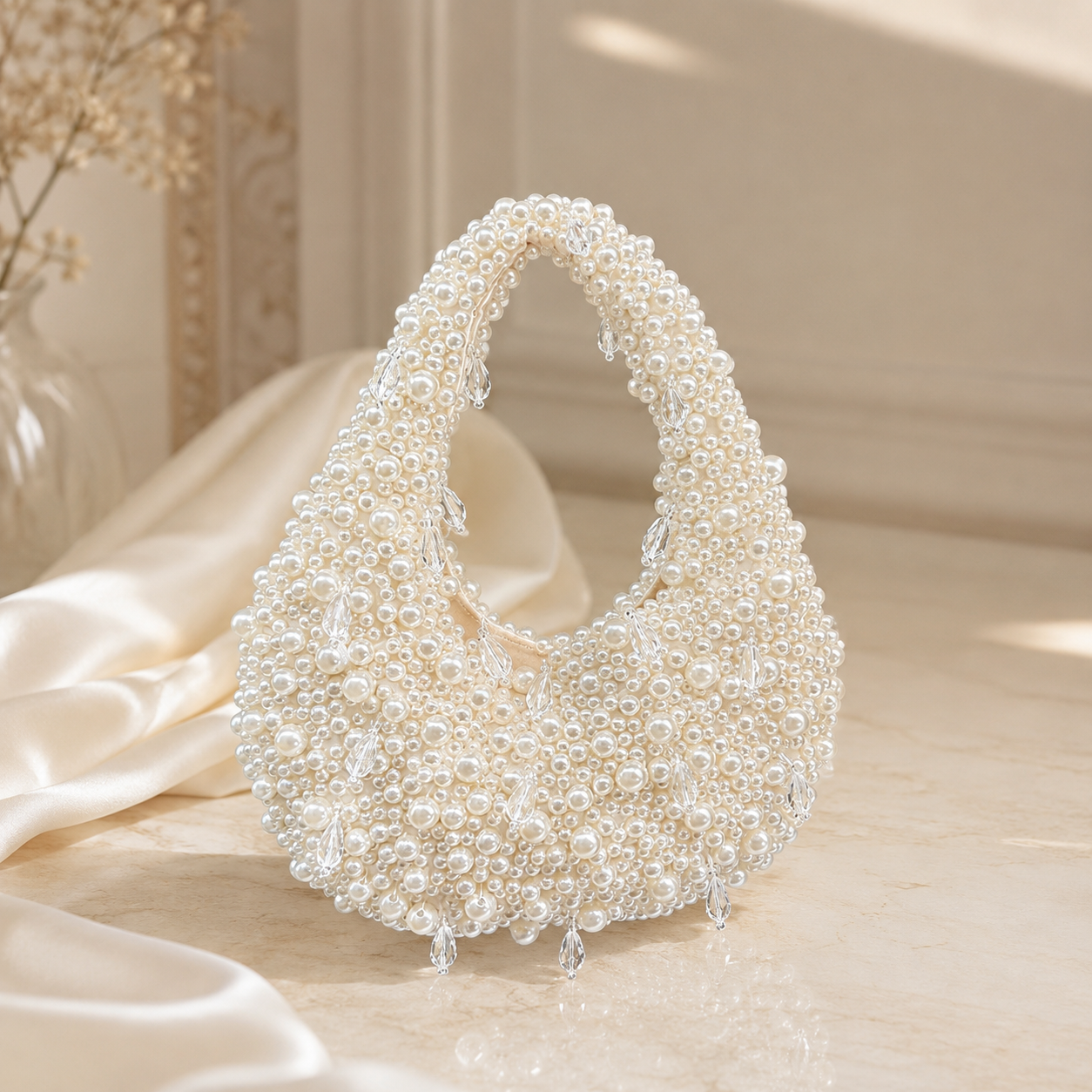 Pearl Beaded Evening Shoulder Bag - Image 8