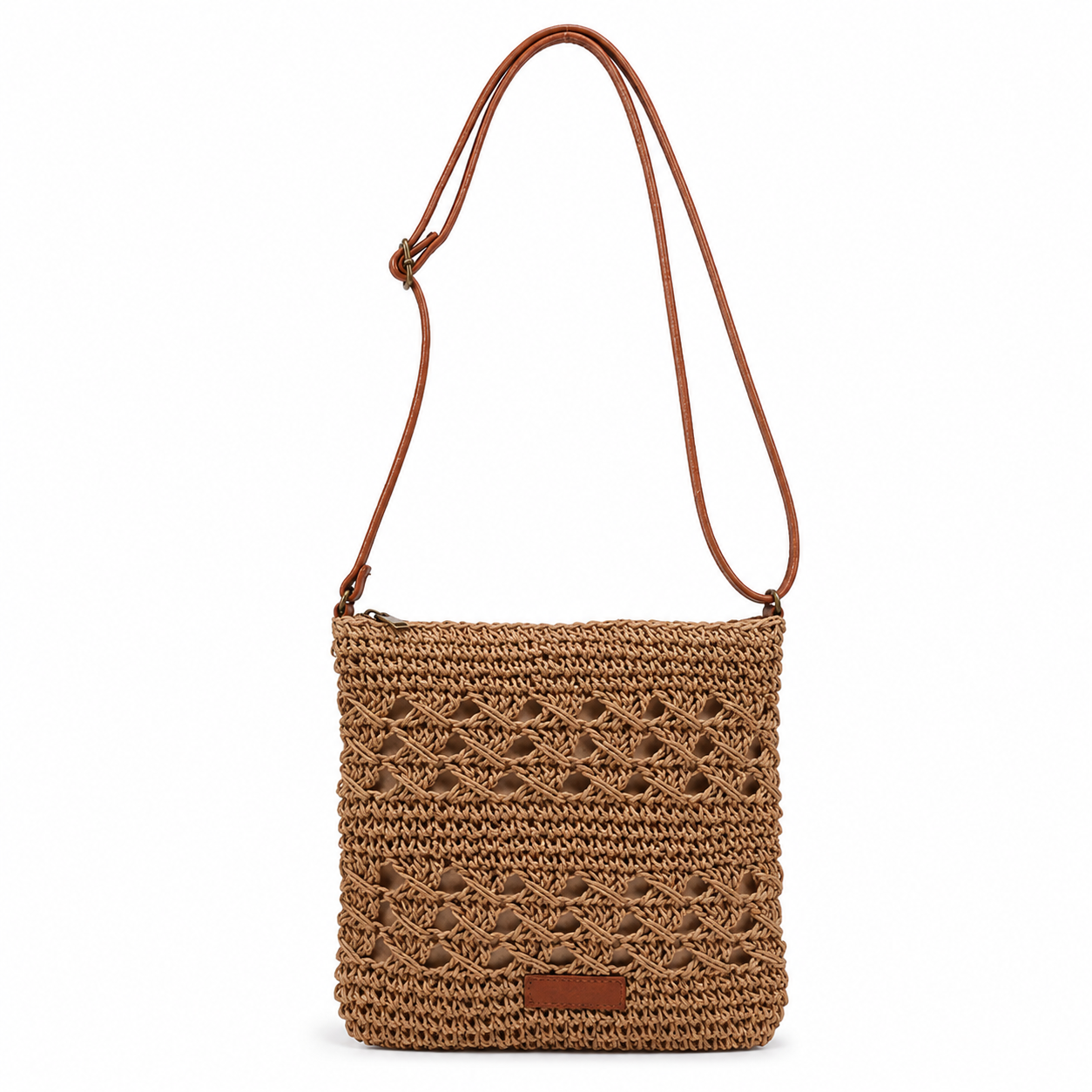Woven Crochet Square Crossbody Bag - Image 2