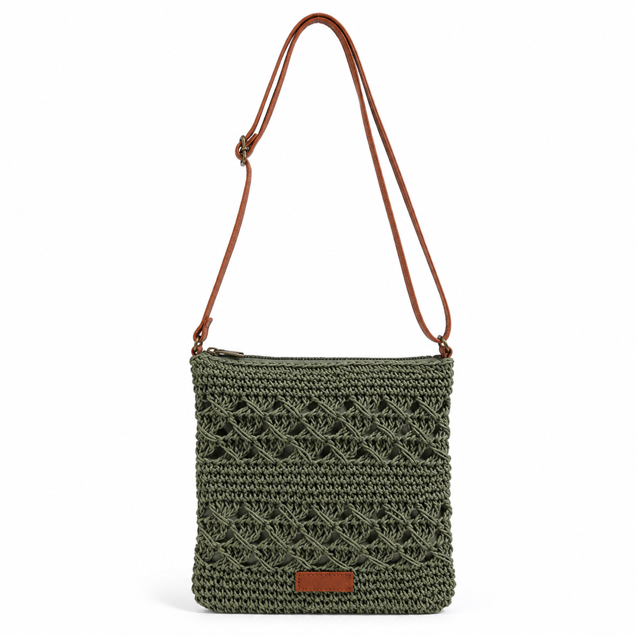 Woven Crochet Square Crossbody Bag - Image 4