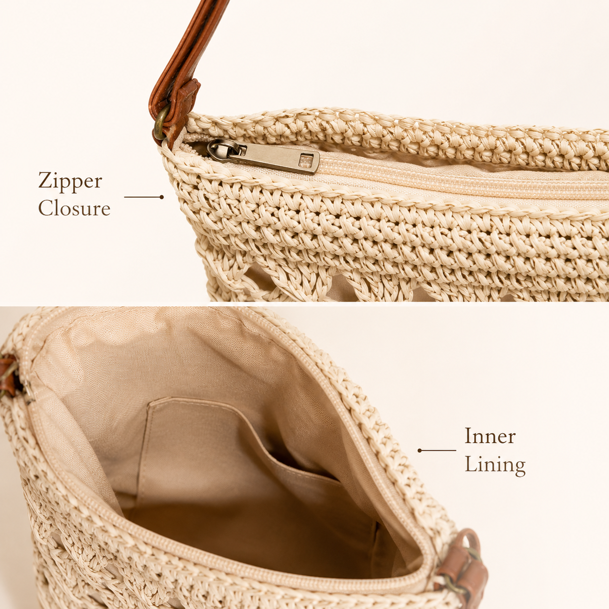 Woven Crochet Square Crossbody Bag - Image 8