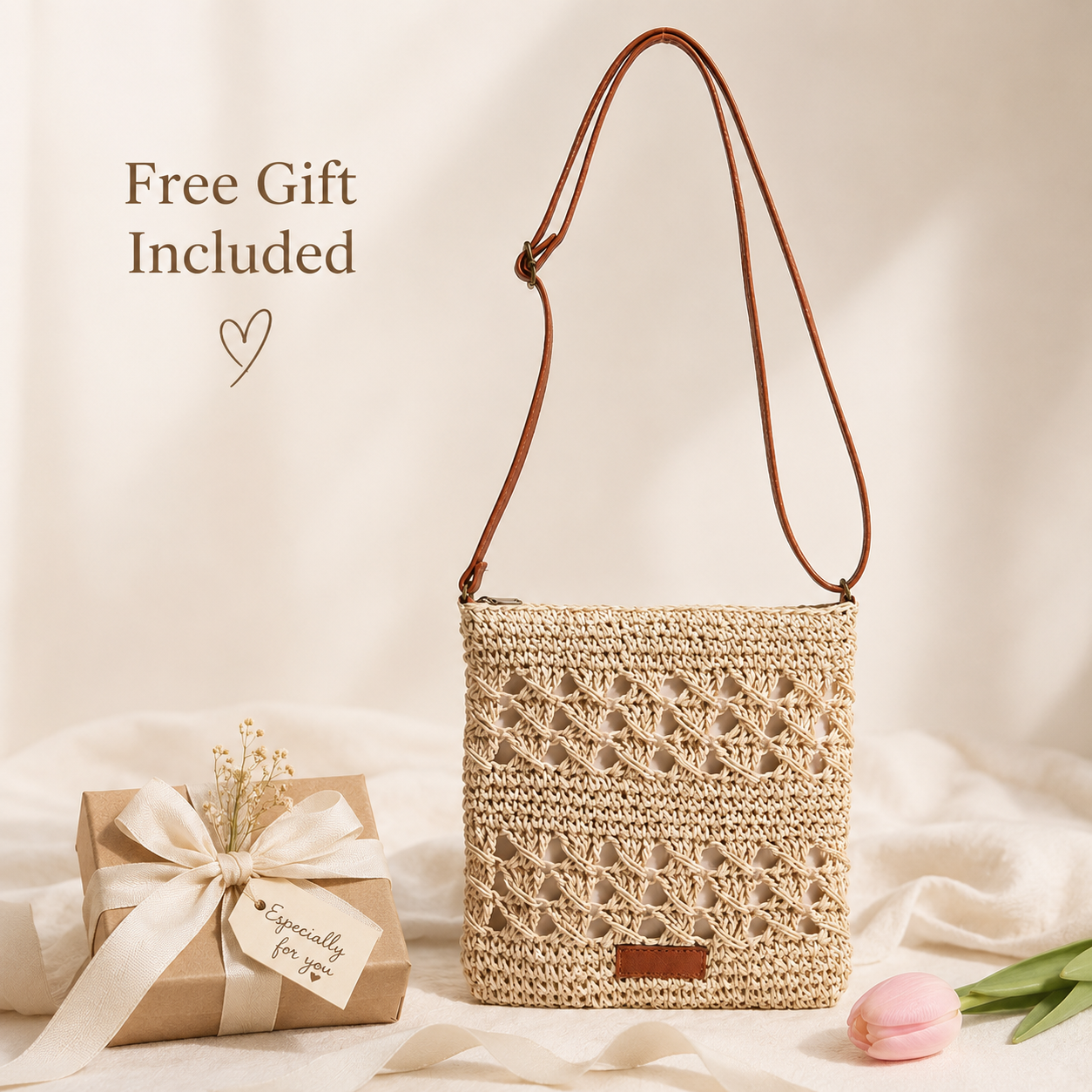 Woven Crochet Square Crossbody Bag - Image 11