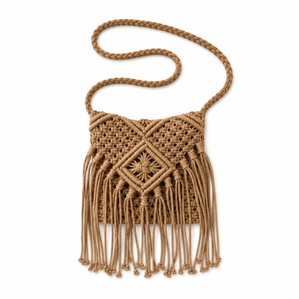 Macrame Fringe Crossbody Bag