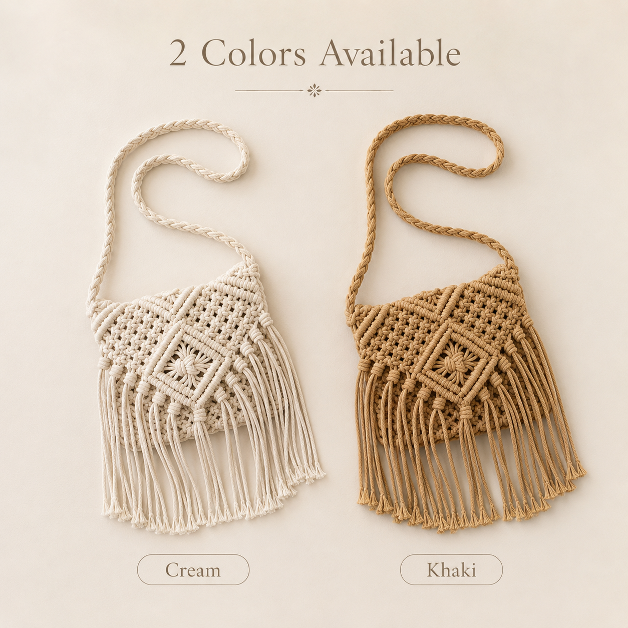 Macrame Fringe Crossbody Bag - Image 3