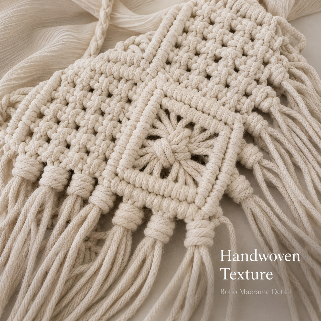 Macrame Fringe Crossbody Bag - Image 6