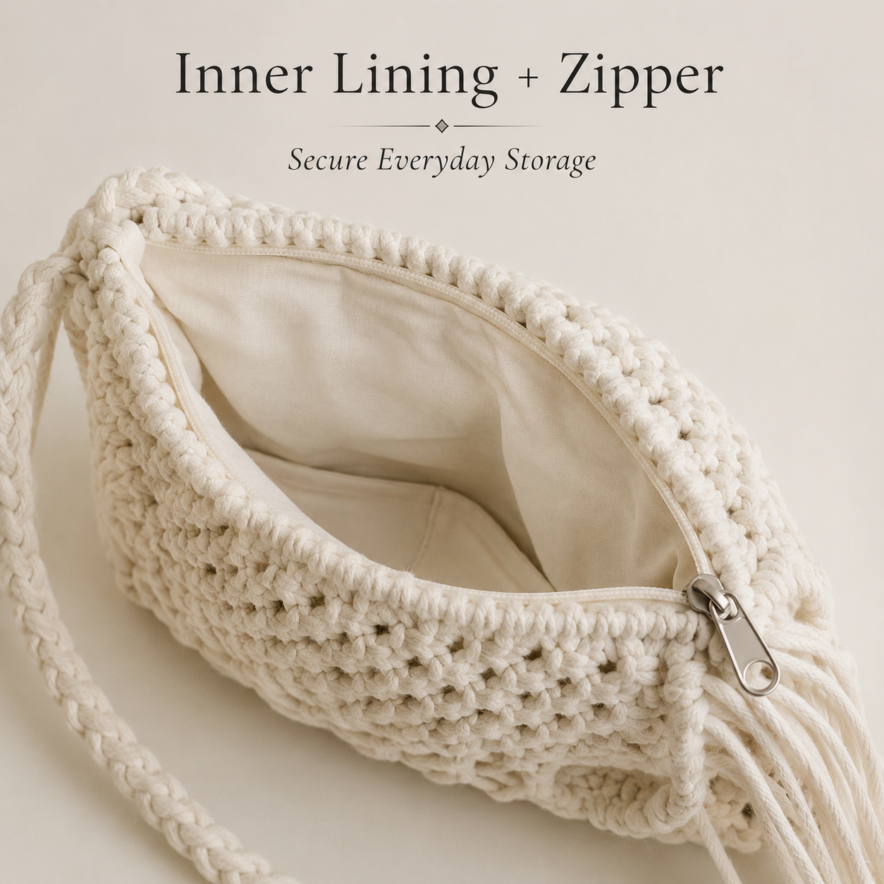 Macrame Fringe Crossbody Bag - Image 8