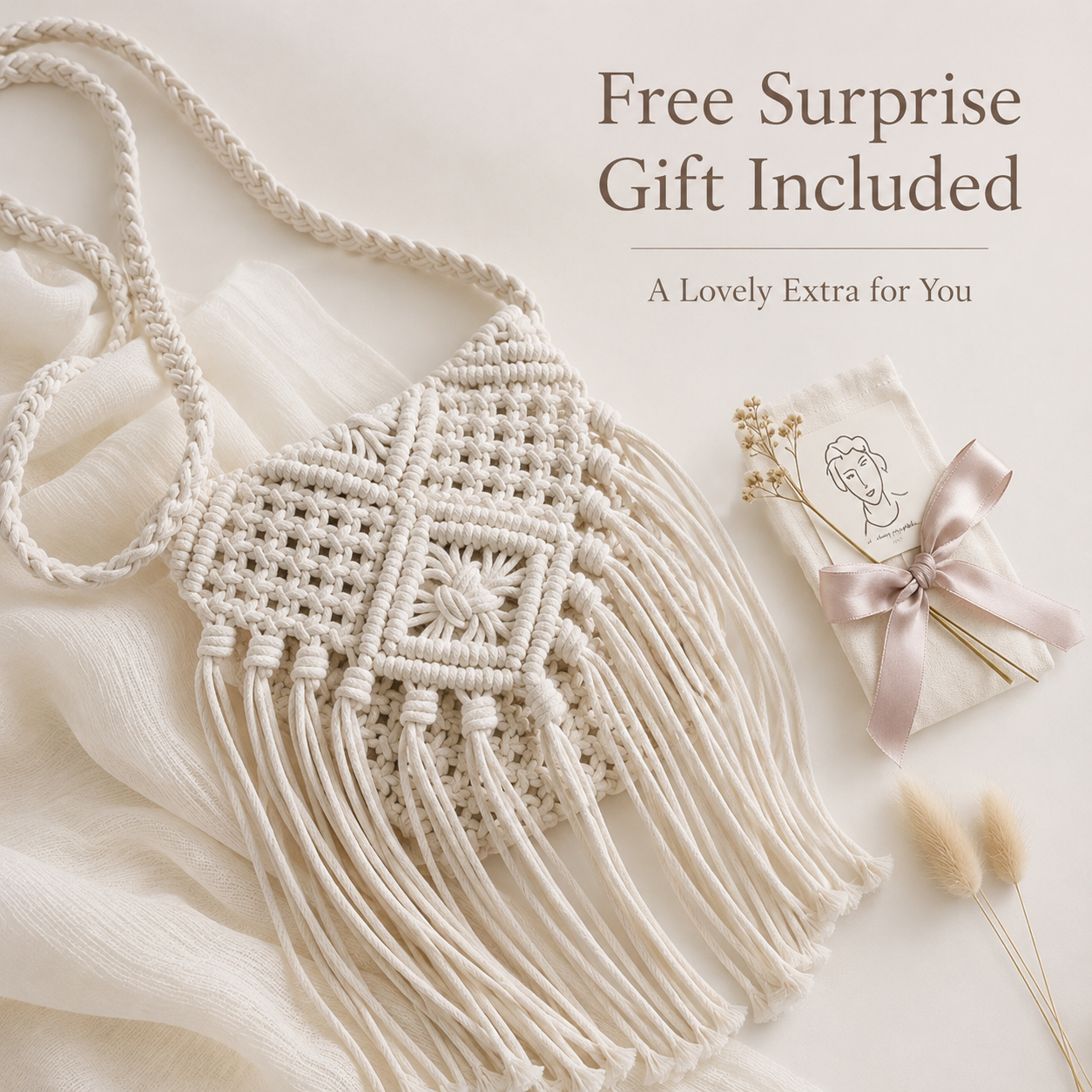 Macrame Fringe Crossbody Bag - Image 10