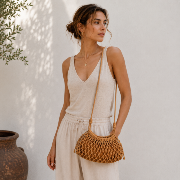 Knotted Crochet Shoulder Bag