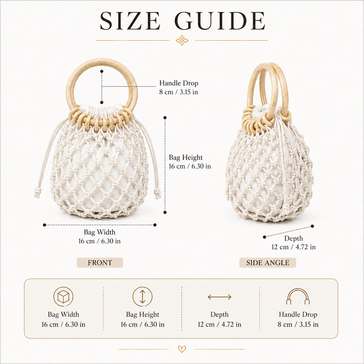 Wooden-Ring Macrame Drawstring Bag - Image 6