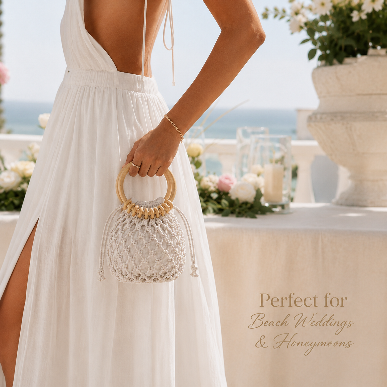 Wooden-Ring Macrame Drawstring Bag - Image 7