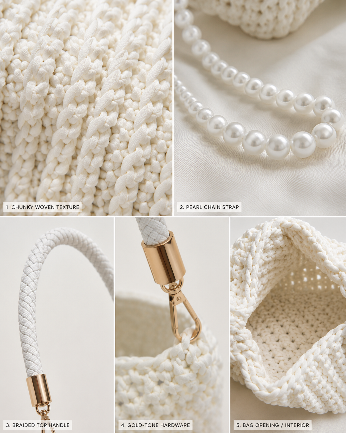 Twisted Crochet Mini Shoulder Bag - Image 4