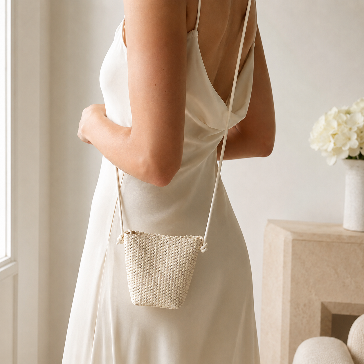 Mini Woven Crossbody Phone Bag - Image 12