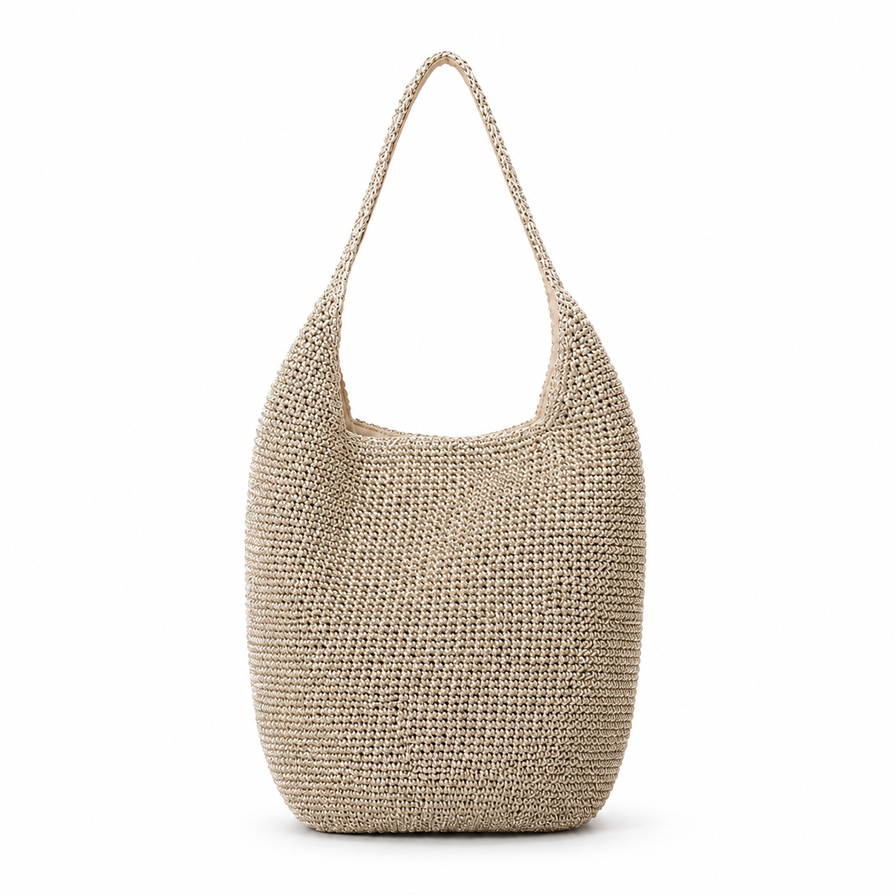 Minimal Crochet Hobo Shoulder Bag – main product view