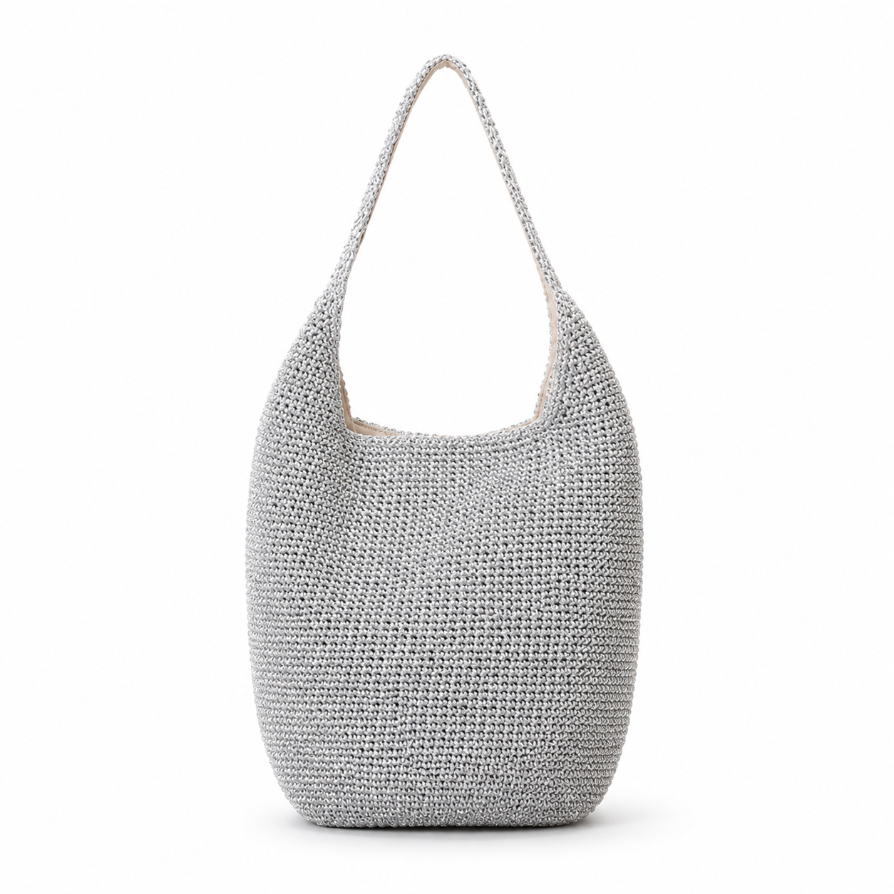 Minimal Crochet Hobo Shoulder Bag - Image 2