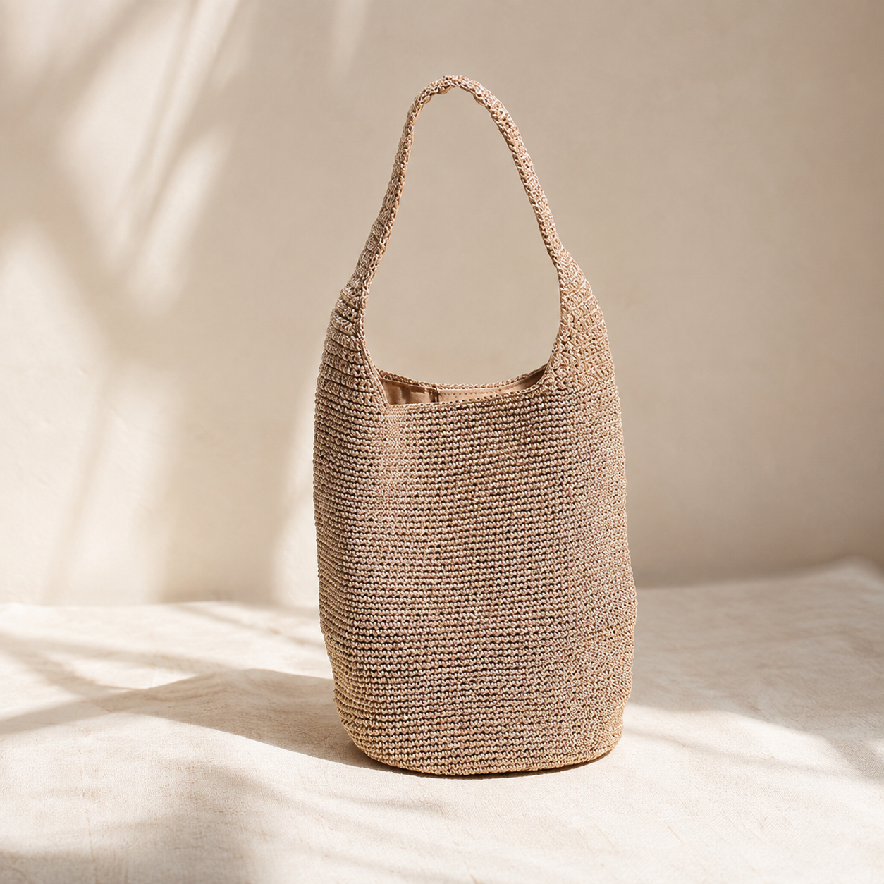 Minimal Crochet Hobo Shoulder Bag - Image 3