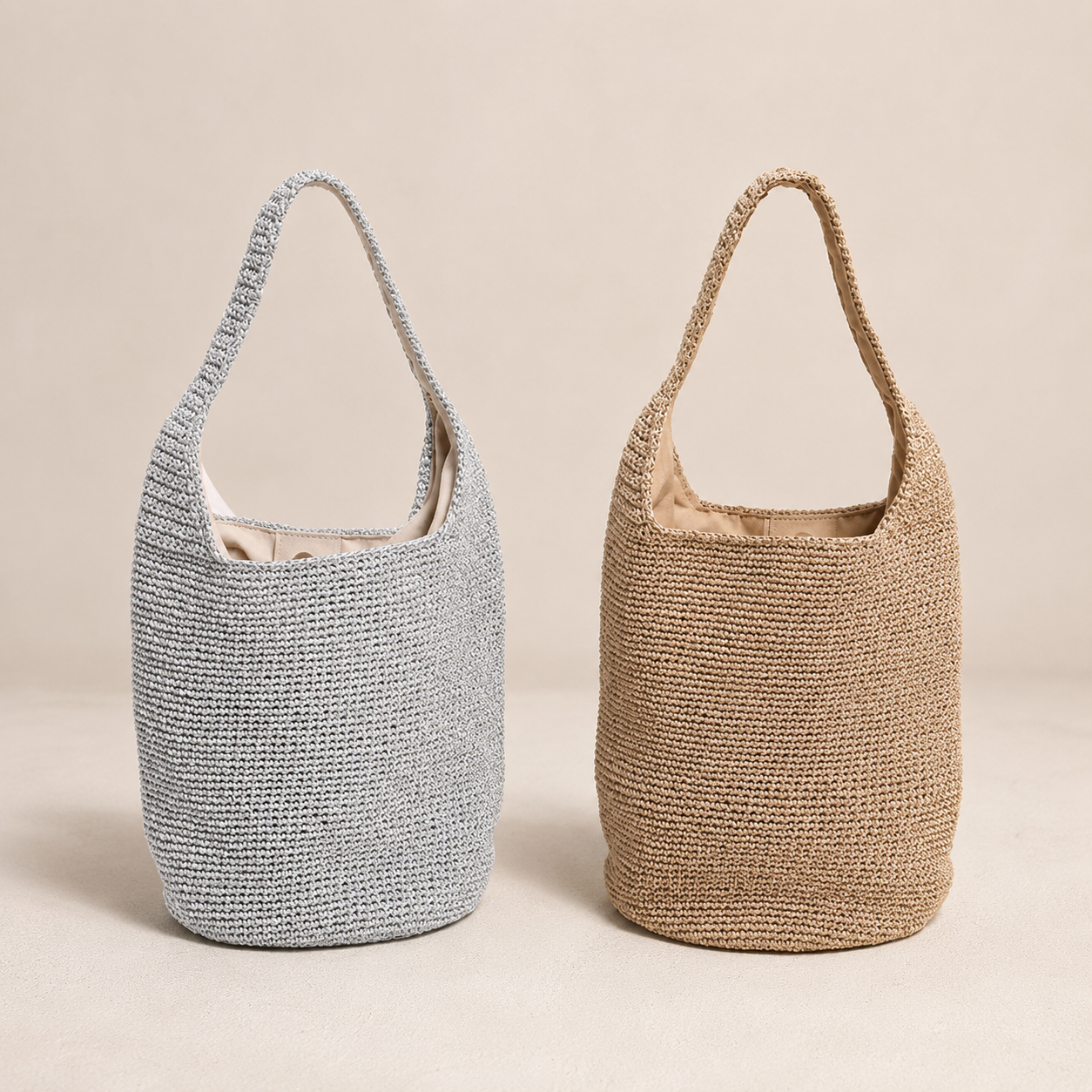 Minimal Crochet Hobo Shoulder Bag - Image 4