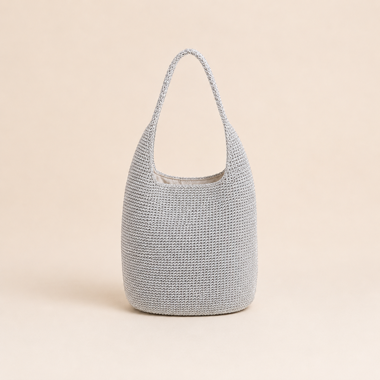 Minimal Crochet Hobo Shoulder Bag - Image 6