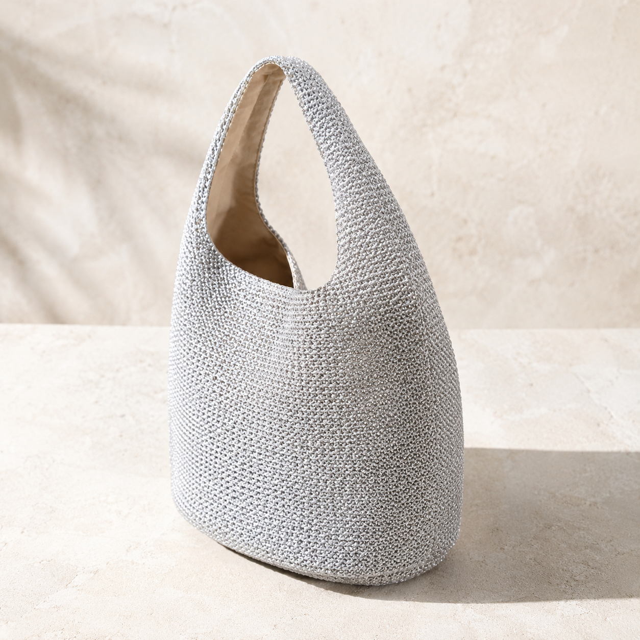 Minimal Crochet Hobo Shoulder Bag - Image 9