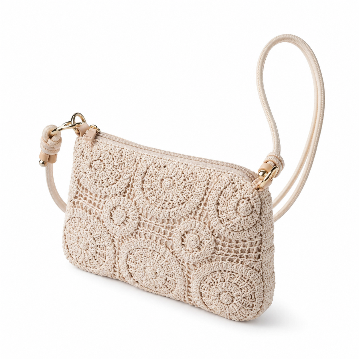 Floral Crochet Shoulder Clutch Bag - Image 5
