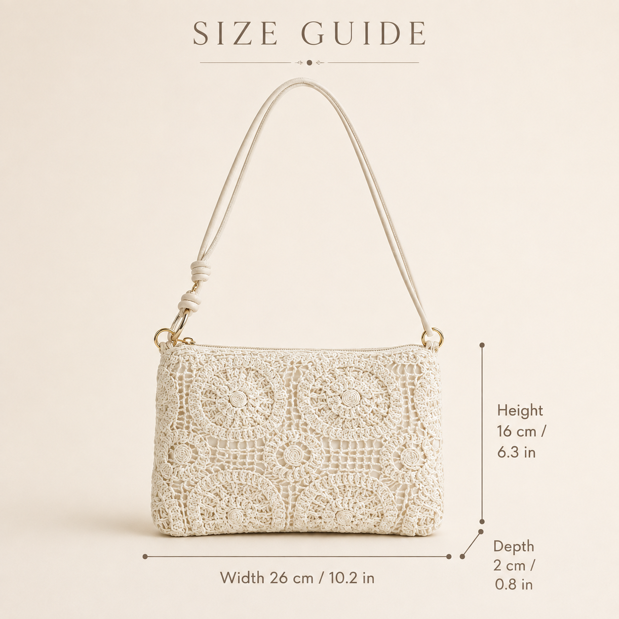 Floral Crochet Shoulder Clutch Bag - Image 9